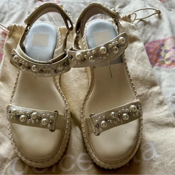 Dolce Vita Women's Debra Cream Sandals Size 8.5 M Good Condition - Picture 6 of 15